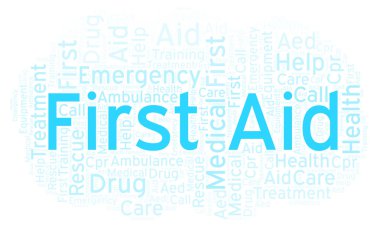 Yalnızca metin ile yapılan ilk yardım kelime bulutu