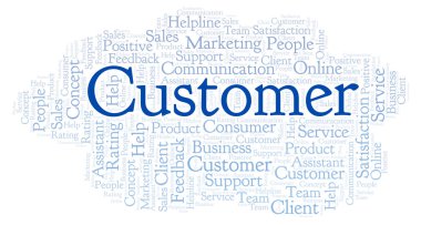 Müşteri kelime bulutu. Yalnızca metin ile yapılan.