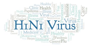 H1n1 virüsü kelime bulutu, yalnızca metin ile yapılan