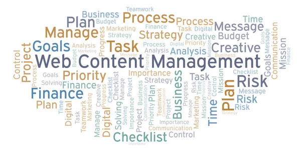 Web Content Management word cloud, made with text only