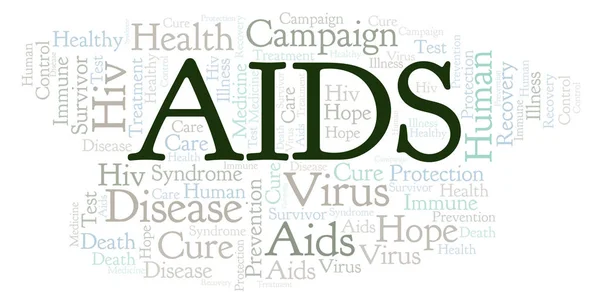 Nuvem Palavra Aids Feita Apenas Com Texto — Fotografia de Stock