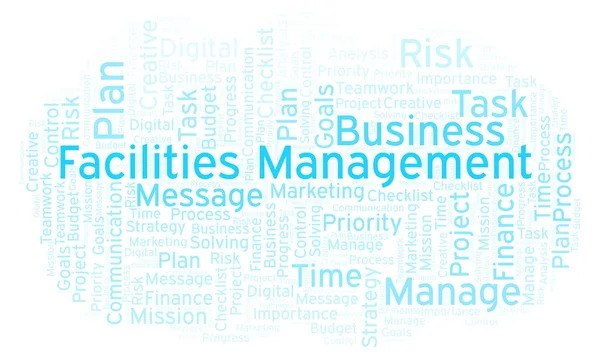 Facilities Management word cloud, made with text only