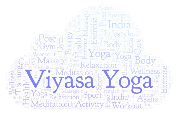 Nube Palabras Viyasa Yoga Wordcloud Hecho Solo Con Texto —  Fotos de Stock