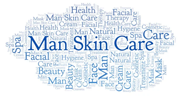 Man Skin Care Nuage Mots Wordcloud Fait Avec Texte Seulement — Photo