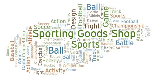 Sporting Goods Shop word cloud. Made with text only.