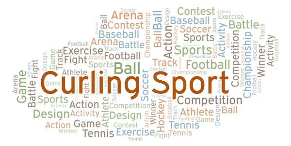 Curling Sport word cloud. Made with text only.