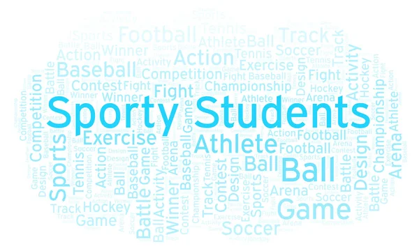 Sportliche Studenten Nur Mit Text Gemacht — Stockfoto