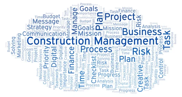 Construction Management word cloud, made with text only