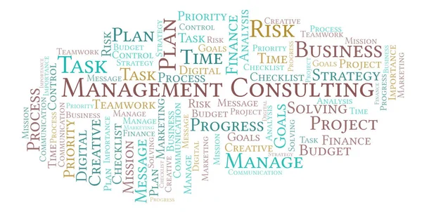 Management Consulting Word Cloud Gjorda Med Endast Text — Stockfoto