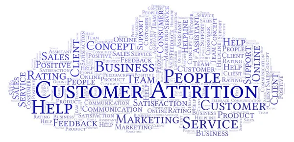 Customer Attrition Word Cloud Made Text Only — Stock Photo, Image