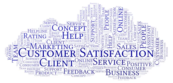 Customer Satisfaction Word Cloud Realizzato Solo Con Testo — Foto Stock