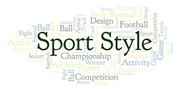 Sport Stil Word Cloud Med Endast Text — Stockfoto