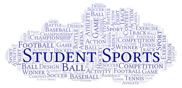 Student Sports Nuage Mots Fait Avec Texte Seulement — Photo