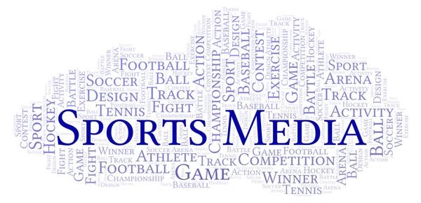 Sports Media Word Cloud Med Endast Text — Stockfoto
