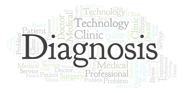 Diagnosi Nuvola Parole Wordcloud Realizzato Solo Con Testo — Foto Stock