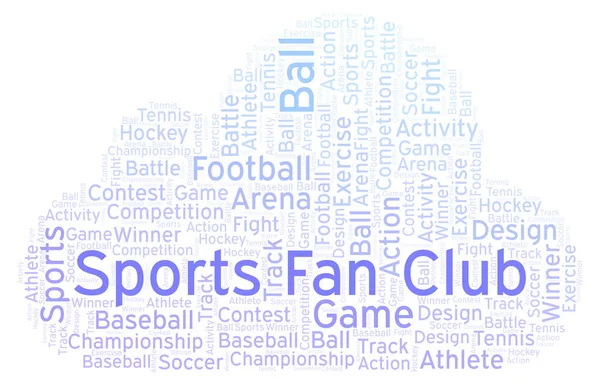 Sport Fanklubb Word Cloud Med Endast Text — Stockfoto