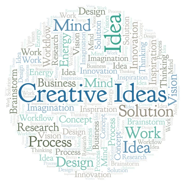Ideias Criativas Nuvem Palavras Feita Apenas Com Texto — Fotografia de Stock