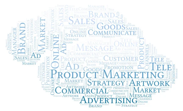 Nuvem Palavras Com Texto Product Marketing Wordcloud Feito Apenas Com — Fotografia de Stock