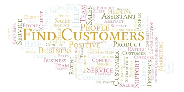 Find Customers word cloud. Made with text only.