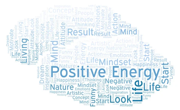 Positive Energie Wortwolke Nur Mit Text — Stockfoto