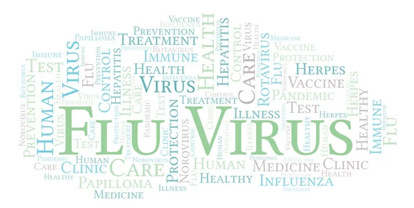 Virus Grippe Mot Nuage Faite Avec Texte Seulement — Photo