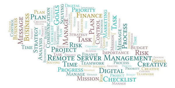 Remote Server Management Word Cloud Made Text Only — Stock Photo, Image