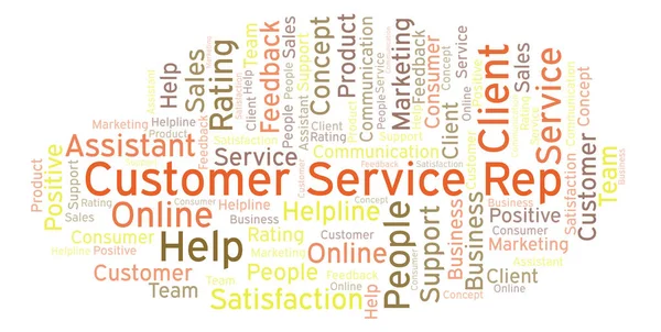 Customer Service Rep word cloud. Made with text only.
