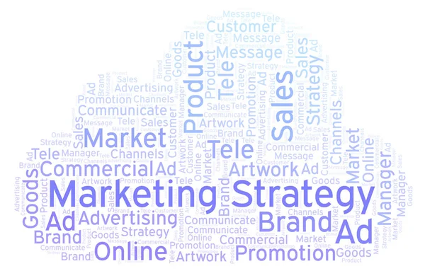 Chmury Słów Tekst Strategii Marketingowej Projekt Wykonany Tylko Tekst — Zdjęcie stockowe