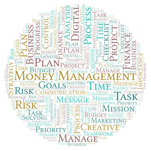 Money Management Word Cloud Nur Mit Text — Stockfoto