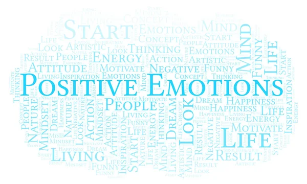 Positive Emotionen Wortwolke Nur Mit Text — Stockfoto