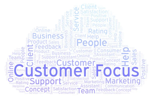 Kunden Fokus Word Cloud Med Endast Text — Stockfoto
