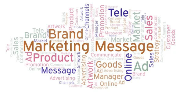 Nuvem Palavras Com Texto Mensagem Marketing Wordcloud Feito Apenas Com — Fotografia de Stock