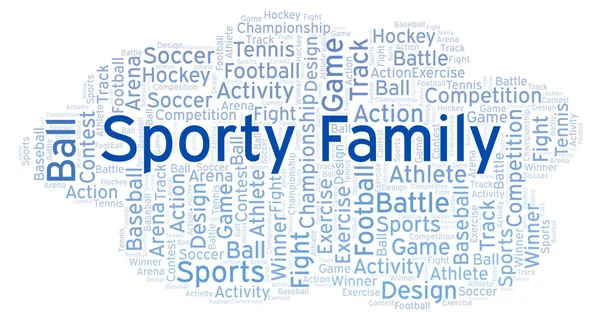 Sportig Familj Word Cloud Med Endast Text — Stockfoto