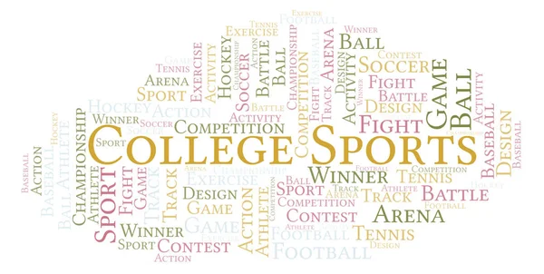 College Sporten Word Cloud Gemaakt Met Alleen Tekst — Stockfoto