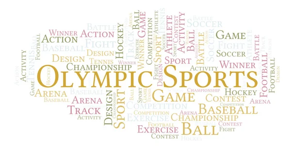 Olympic Sports Nuvem Palavras Feito Apenas Com Texto — Fotografia de Stock