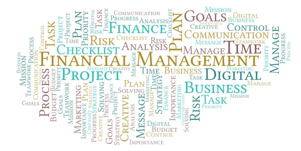 Financial Management word cloud, made with text only