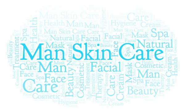 Man Skin Care Nuage Mots Wordcloud Fait Avec Texte Seulement — Photo