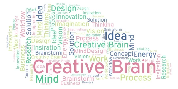 Облако Слов Creative Brain Созданное Текстом — стоковое фото