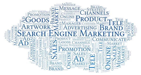 Nuvem Palavras Com Texto Search Engine Marketing Wordcloud Feito Apenas — Fotografia de Stock