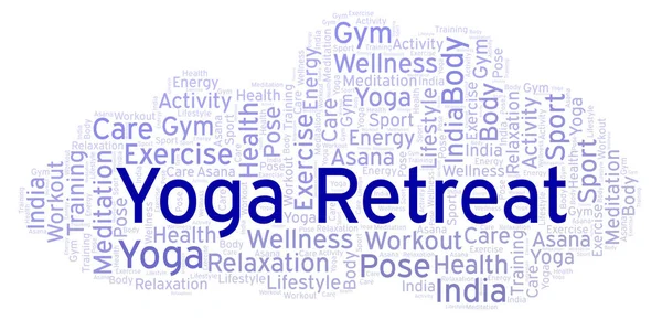 Yoga Retreat word cloud. Wordcloud made with text only.