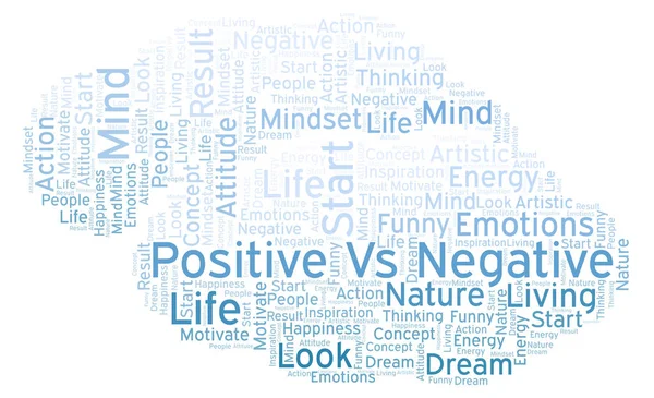 Positive Gegen Negative Wortwolke Nur Mit Text — Stockfoto