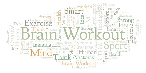 Brain Workout Word Cloud Wordcloud Made Text Only — Stock Photo, Image