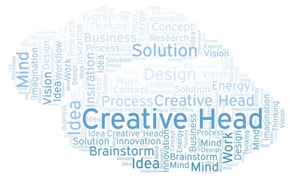 Creative Head Word Cloud Made Text Only — Stock Photo, Image