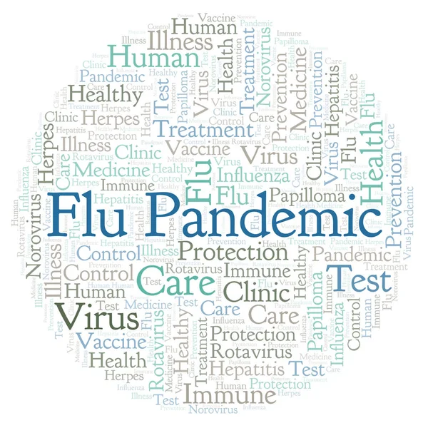 Flu Pandemic word cloud, made with text only — Stock Image Flu Pandemic Word Cloud Made Text Only Stock Image