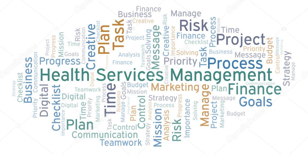 Health Services Management word cloud, made with text only