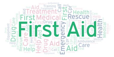 Yalnızca metin ile yapılan ilk yardım kelime bulutu