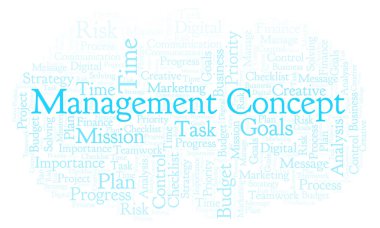 Yönetim kavramı kelime bulutu, yalnızca metin ile yapılan