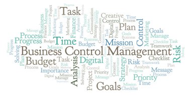 İş denetim yönetimi kelime bulutu, yalnızca metin ile yapılan