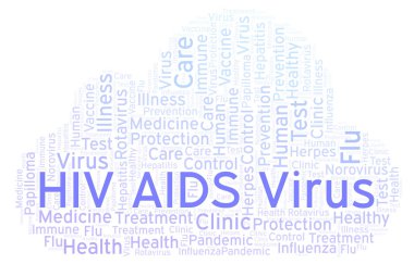 HIV AIDS virüsü kelime bulutu, yalnızca metin ile yapılan