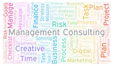 Yönetim danışmanlık kelime bulutu, yalnızca metin ile yapılan